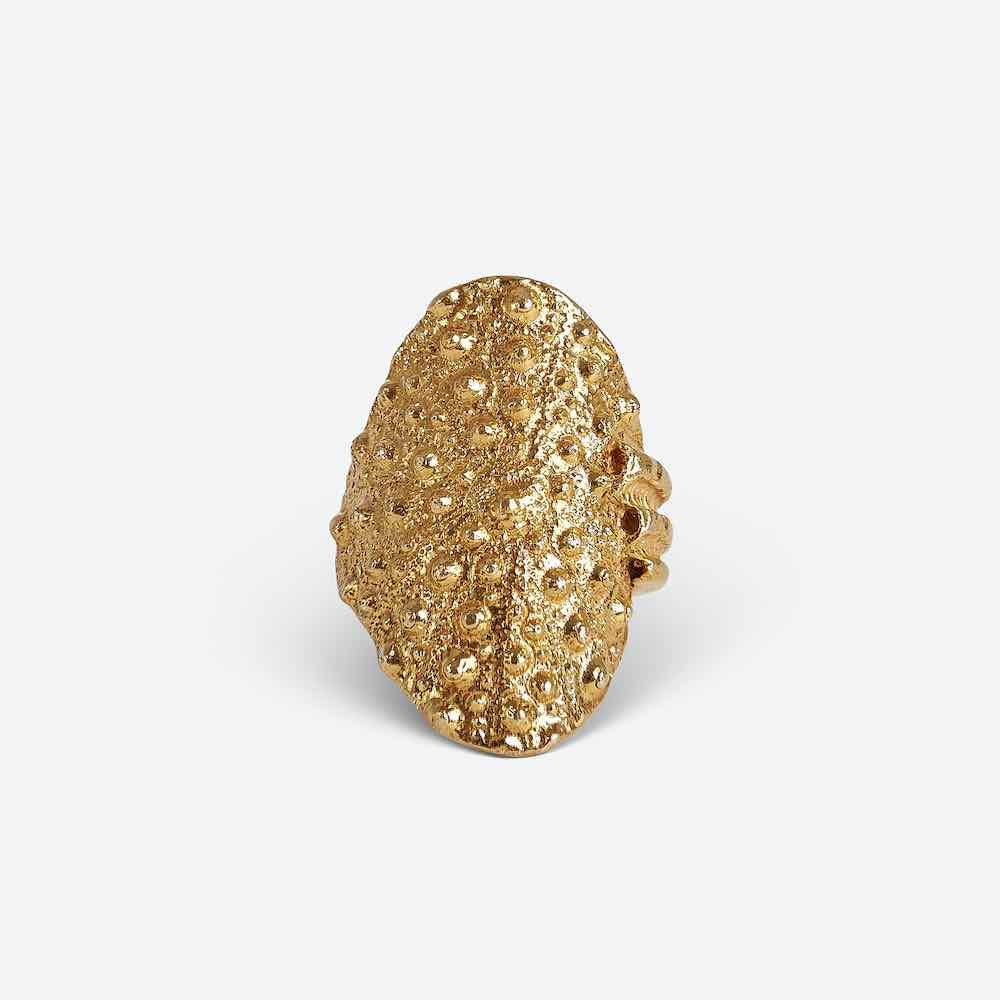 Grand Gaube ocean inspired gold vermeil ring handcrafted by Oceano Jewels